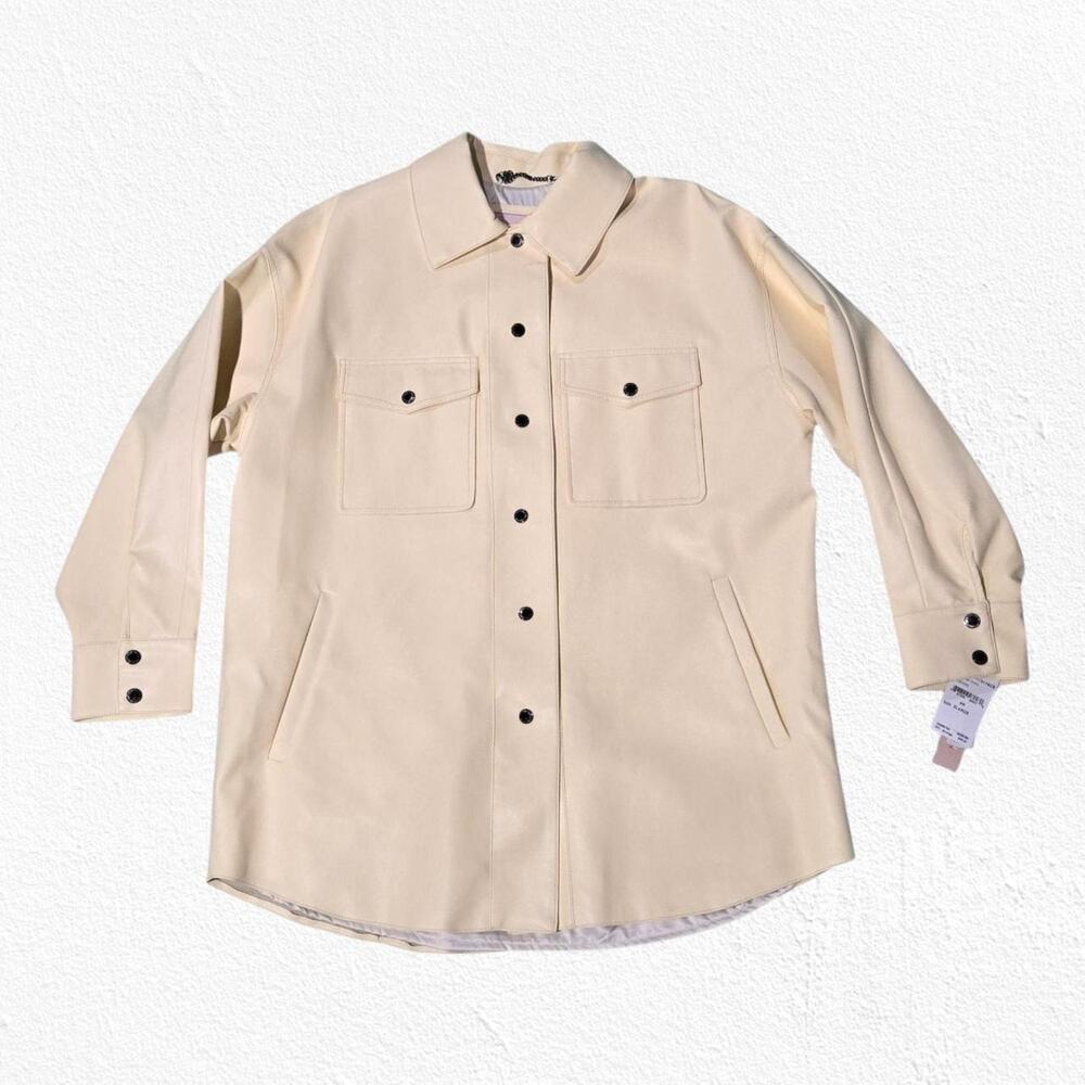 Bcbgeneration Lemon Yellow Button Front Oversized… - image 1